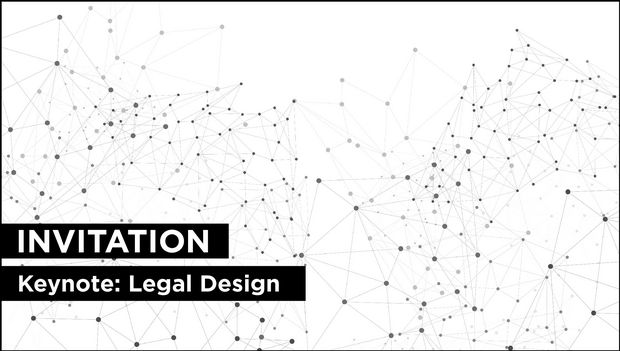 Imagebild Netzwerk mit Aufdruck Invitation Keynote Legal Design