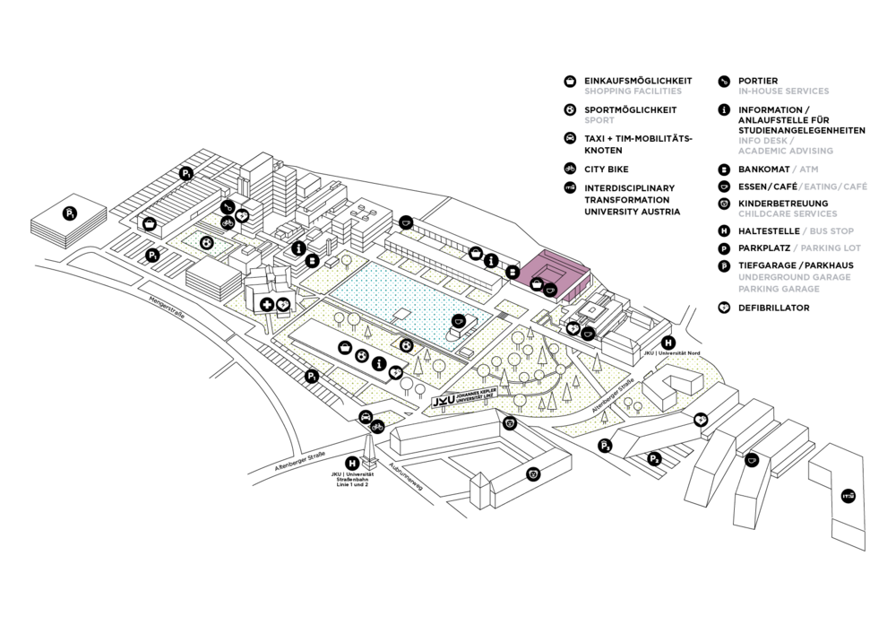 JKU Campusplan Hauptbibliothek