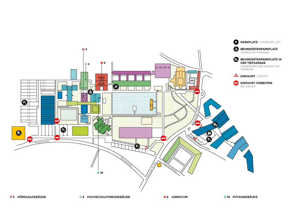 JKU Campusplan Behindertenparkplätze